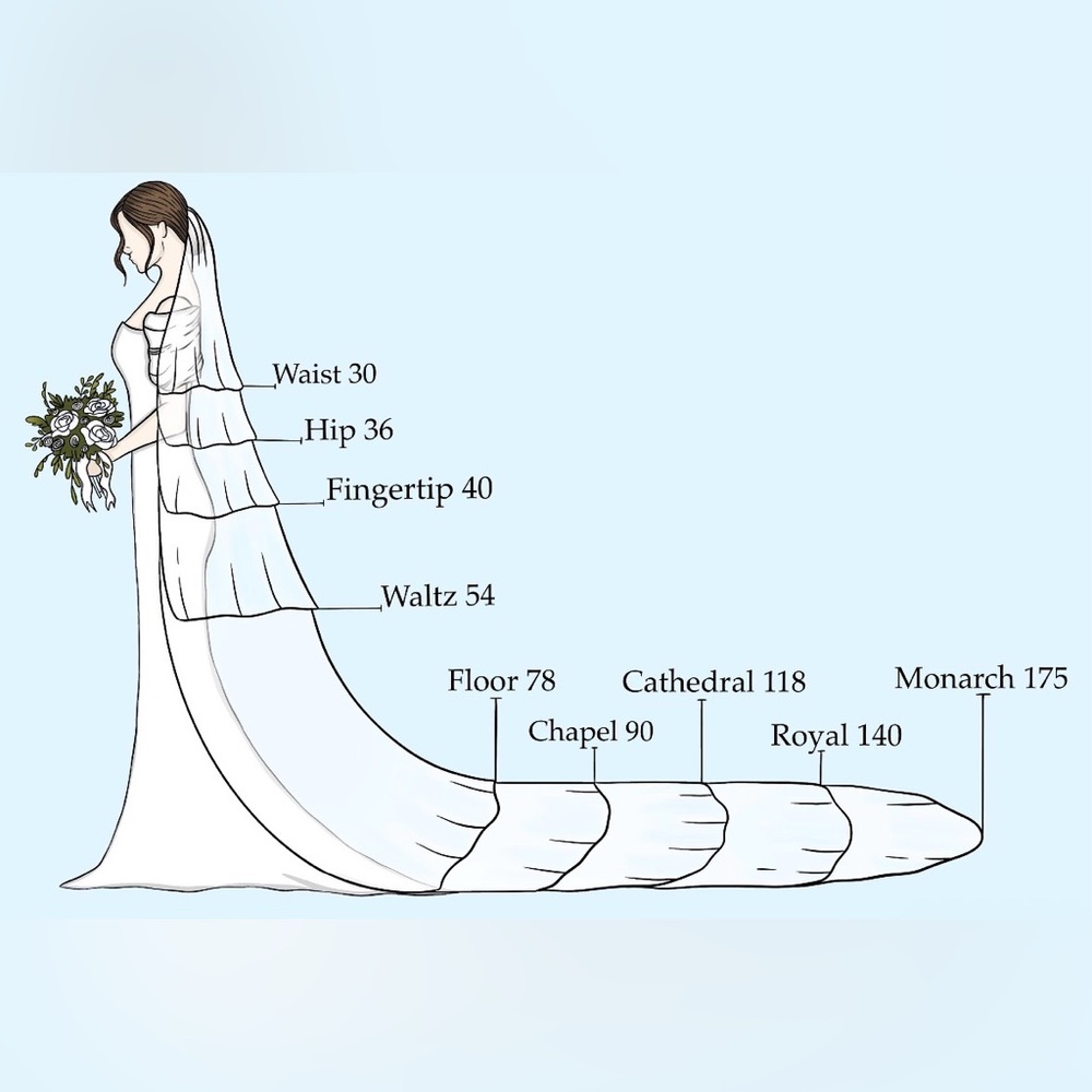 Sparkling Sheer Bridal Train Veil in Ivory - Picture 4 of 5